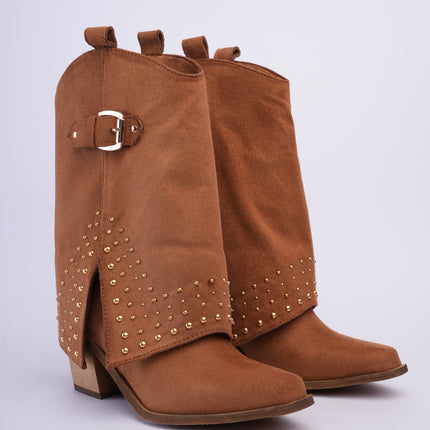 Botas tipo western camel con capa