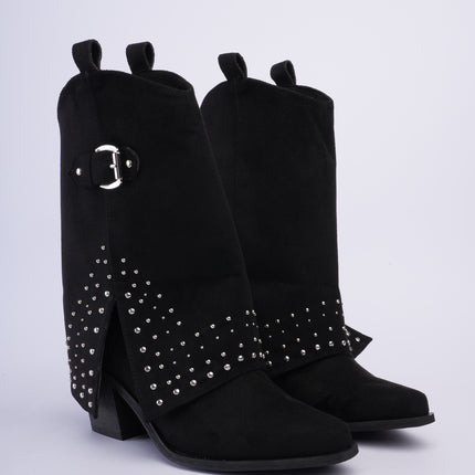 Botas tipo western negras con capa