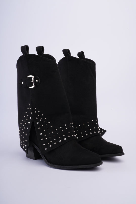 Botas tipo western negras con capa