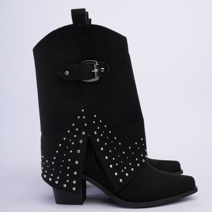 Botas tipo western negras con capa