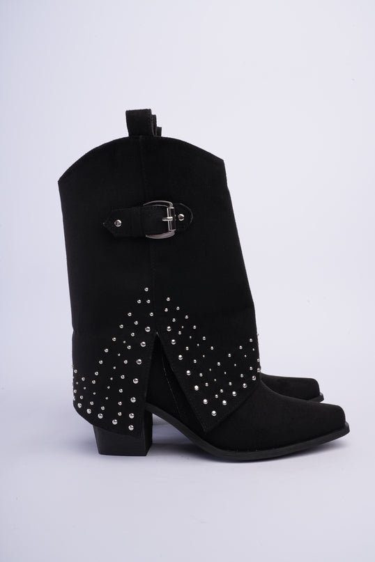 Botas tipo western negras con capa