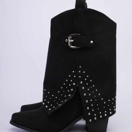 Botas tipo western negras con capa