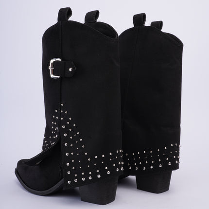 Botas tipo western negras con capa