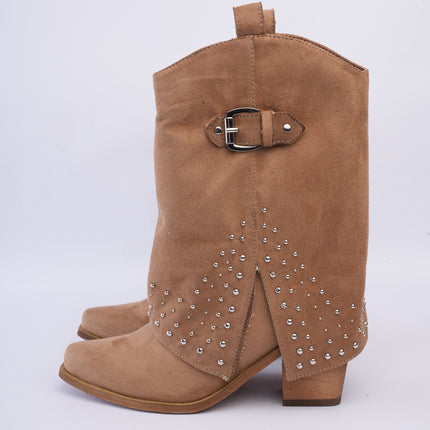Botas tipo western taupe con capa
