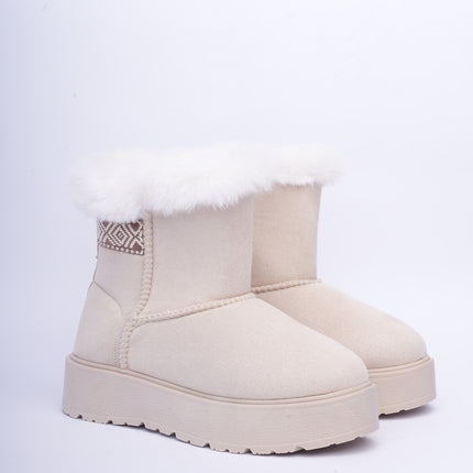 Botas ugg arena caña corta con plataforma y peluche