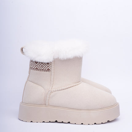 Botas ugg arena caña corta con plataforma y peluche