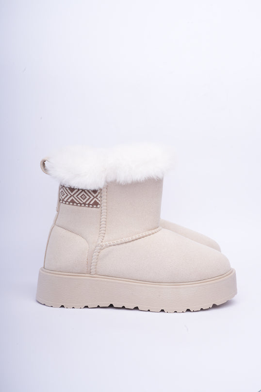 Botas ugg arena caña corta con plataforma y peluche