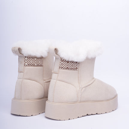 Botas ugg arena caña corta con plataforma y peluche