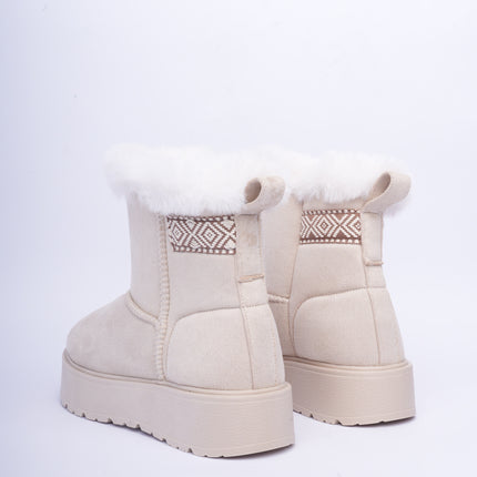 Botas ugg arena caña corta con plataforma y peluche