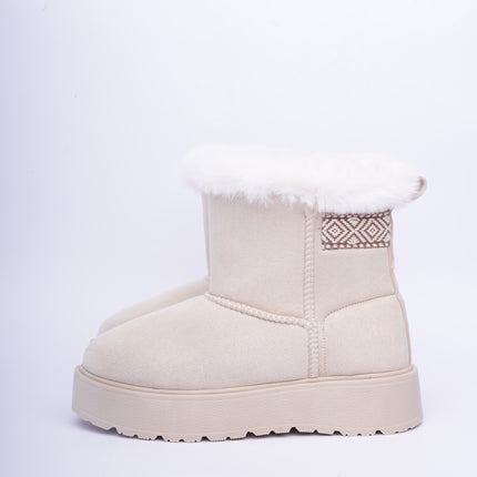 Botas ugg arena caña corta con plataforma y peluche