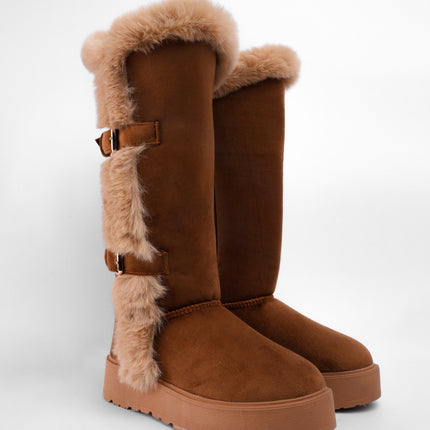 Botas ugg largas miel con peluche