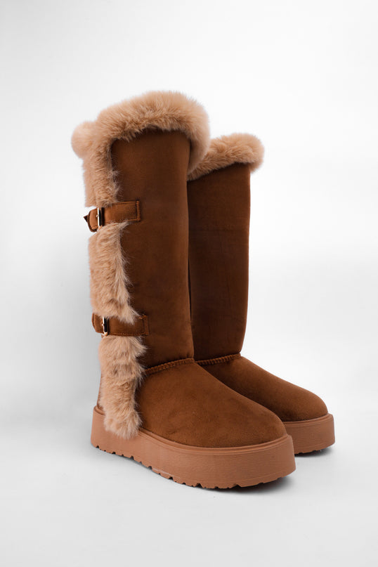 Botas ugg largas miel con peluche