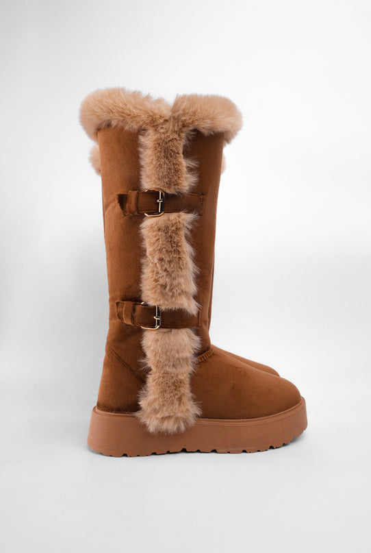 Botas ugg largas miel con peluche
