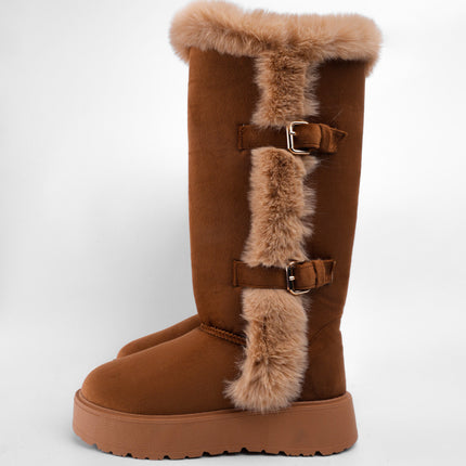 Botas ugg largas miel con peluche