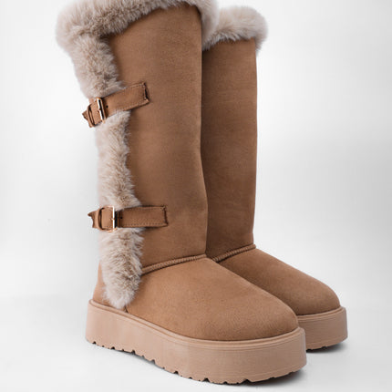 Botas ugg largas taupe con peluche