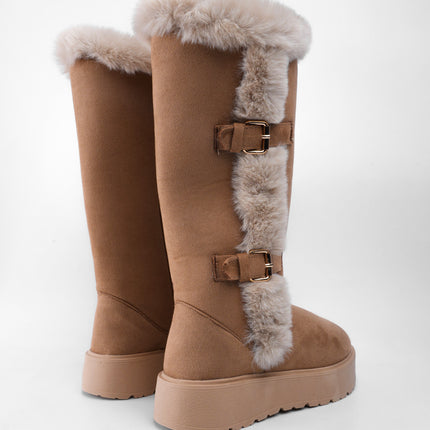 Botas ugg largas taupe con peluche