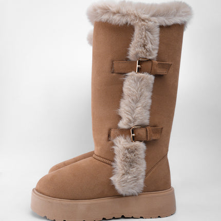 Botas ugg largas taupe con peluche