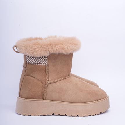 Botas ugg taupe caña corta con plataforma y peluche