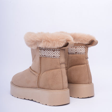 Botas ugg taupe caña corta con plataforma y peluche