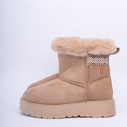 Botas ugg taupe caña corta con plataforma y peluche