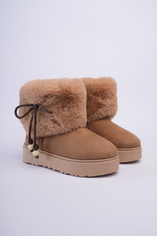 Botas ugg taupe con capa de peluche