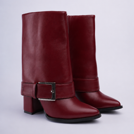Botas caña media con capa vino