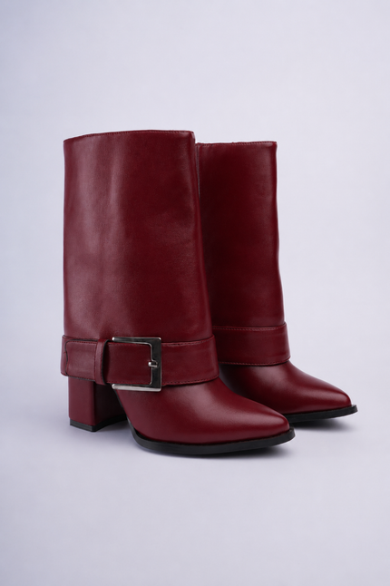 Botas caña media con capa vino