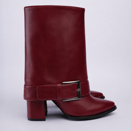 Botas caña media con capa vino