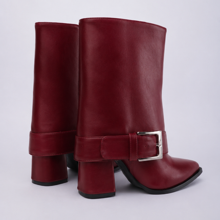 Botas caña media con capa vino