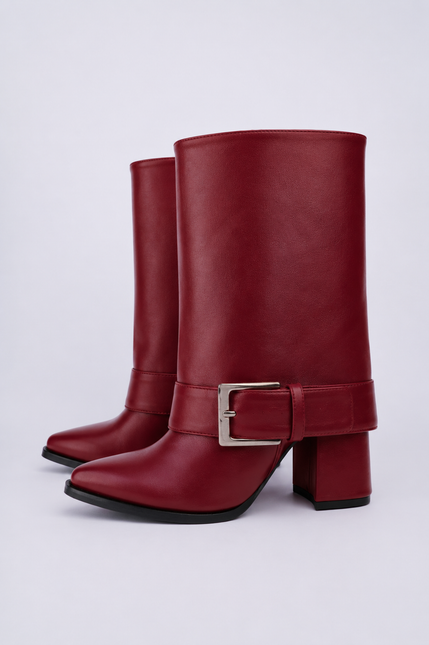 Botas caña media con capa vino