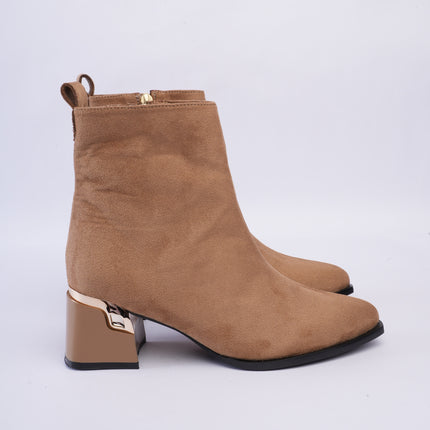 Botines de tacón minimalista taupe