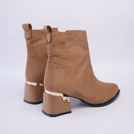 Botines de tacón minimalista taupe