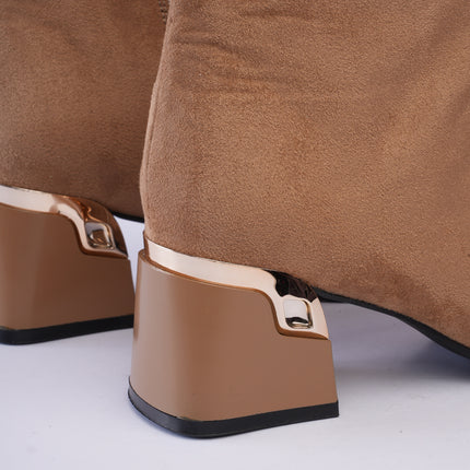 Botines de tacón minimalista taupe