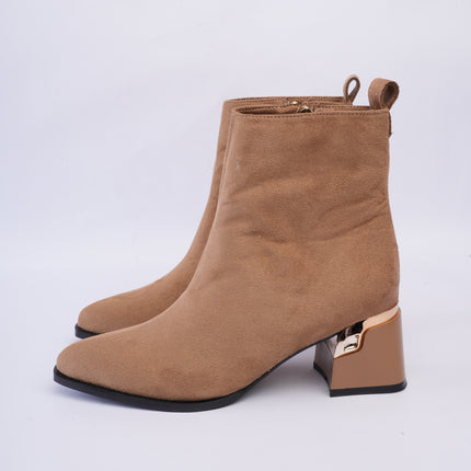 Botines de tacón minimalista taupe