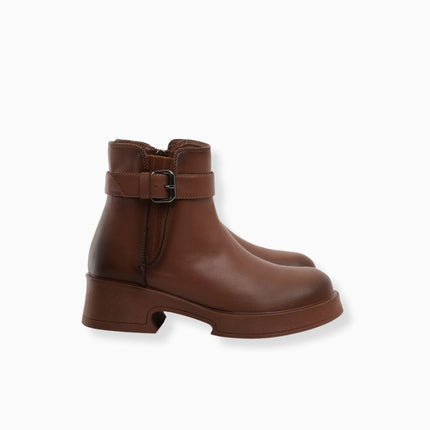 Botines miel elegantes con correa