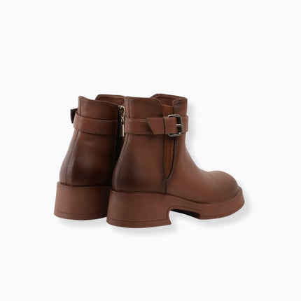 Botines miel elegantes con correa