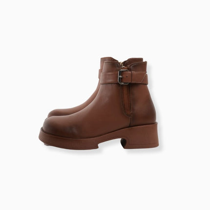 Botines miel elegantes con correa