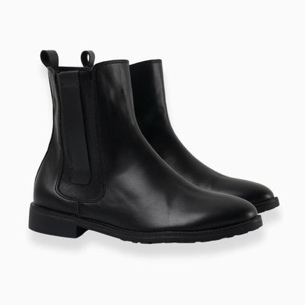 Botines negros planos de elástico lateral