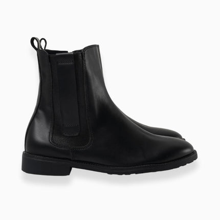 Botines negros planos de elástico lateral