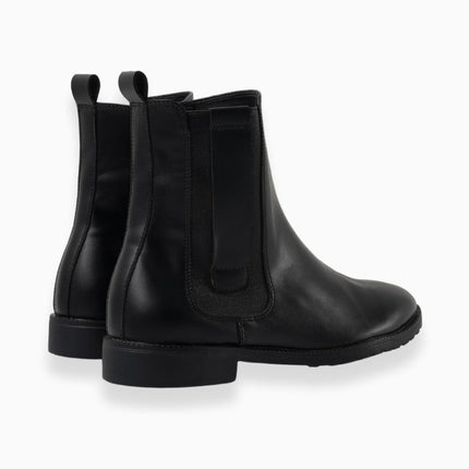 Botines negros planos de elástico lateral