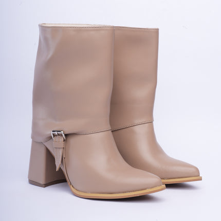 Botines taupe elegantes x hebilla