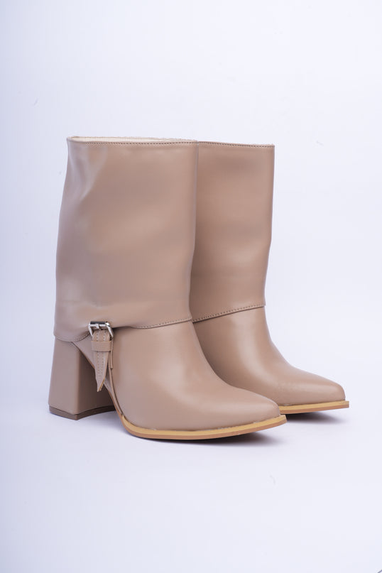 Botines taupe elegantes x hebilla