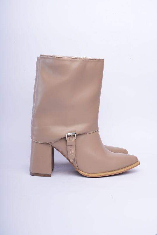 Botines taupe elegantes x hebilla