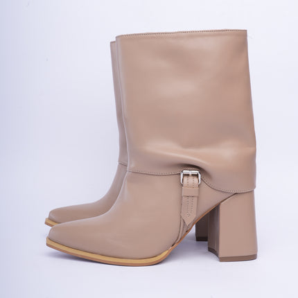 Botines taupe elegantes x hebilla