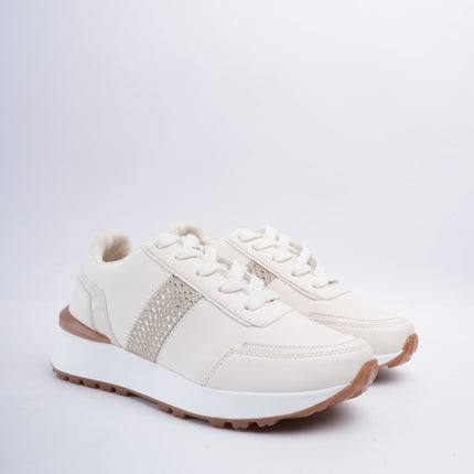 Tenis beige x café brillos
