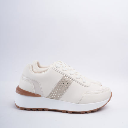 Tenis beige x café brillos