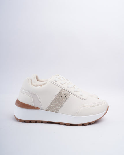 Tenis beige x café brillos