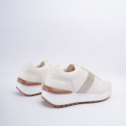 Tenis beige x café brillos