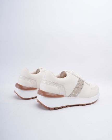 Tenis beige x café brillos