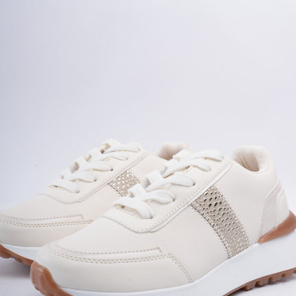 Tenis beige x café brillos